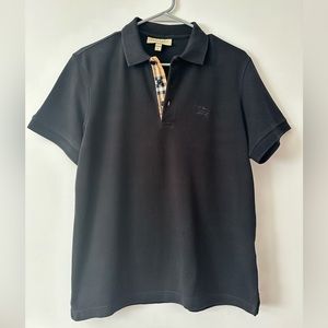 Mens Black Burberry Polo